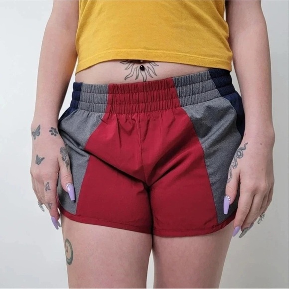 Avia Red and Gray Women's Athletic Shorts - Picture 1 of 8
